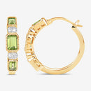 2.40 Carat Genuine Peridot and White Topaz .925 Sterling Silver Earrings