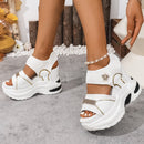 Womens Casual Wedge Sandals With Velcro Straps