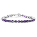 12.58 Carat Genuine Amethyst .925 Sterling Silver Bracelet