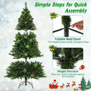 6/7/8 Feet Pre-Lit Artificial Christmas Tree with 300/400/500 LED Lights