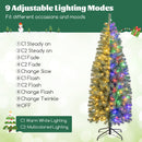 Pre-Lit Blue Artificial Christmas Tree Slim with 9 Lighting Modes