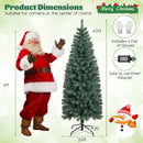 Pre-Lit Blue Artificial Christmas Tree Slim with 9 Lighting Modes