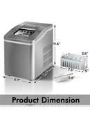 Portable Countertop Ice Maker Machine with Scoop-Silver
