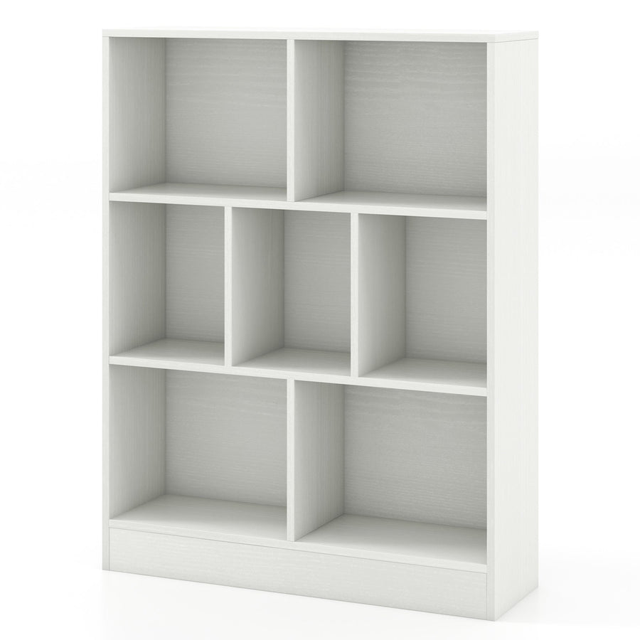 7-Section Freestanding Bookshelf for Kids Room Classroom Daycare Nursery