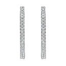 10KT White Gold 1 cttw Diamond Hoop Earrings (I-J Clarity, I2-I3 Color)
