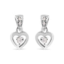 14K White Gold 1/6 Cttw Diamond Dangle Heart Stud Earrings (H-I, SI2-I1)