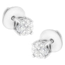 14K White Gold 1/2 Cttw Pie-Cut Diamond Solitaire Stud Earrings (H-I Color, SI1-SI2 Clarity)