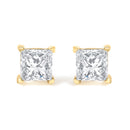 IGI Certified 3/8 Cttw Princess-Cut Square Diamond 4-Prong Solitaire Stud Earrings in 14K Yellow Gold (L-M Color, I1-I2 Clarity)