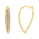 10K Yellow Gold 1/2 Cttw Round-Cut Diamond Modern Hoop Earrings (I-J Color, I2-I3 Clarity)