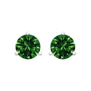 14K White Gold 1.0 Cttw 3-Prong Martini Set Lab Grown Green Diamond Solitaire Stud Earrings