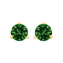 14K White Gold 1.0 Cttw 3-Prong Martini Set Lab Grown Green Diamond Solitaire Stud Earrings