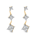 14K Yellow Gold 1 cttw Princess Cut Diamond Earrings (H-I, SI1-SI2)