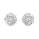.925 Sterling Silver 1/4 Cttw Baguette and Round Diamond Swirl Love Knot Stud Earrings (I-J Color, I3 Clarity)