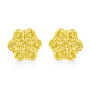 .925 Sterling Silver 1/4 Cttw Treated Yellow Diamond Floral Stud Earrings (Yellow Color, I1-I2 Clarity)