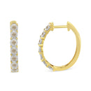 10KT Two-Toned Gold Diamond Hoop Earring (1/2 cttw, J-K Color, I2-I3 Clarity)