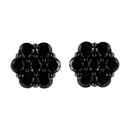 .925 Sterling Silver 1/4 Cttw Treated Yellow Diamond Floral Stud Earrings (Yellow Color, I1-I2 Clarity)