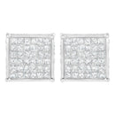 10K White Gold 2ct TDW Princess-Cut Composite Diamond Stud Earring (I-J ,I2-I3)