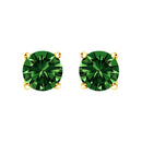 14K White Gold 1/2 Cttw Lab Grown Green Diamond Classic Solitaire Stud Earrings with Pushback