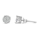 .925 Sterling Silver 1/2 cttw Prong Set Round-Cut Diamond Cluster Stud Earring (I-J Color, I2-I3 Clarity)