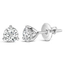 14K White Gold 2.0 Cttw 3-Prong Martini Set Brilliant Round-Cut Solitaire Lab Grown Diamond Screwback Stud Earrings (F-G Color, VS1-VS2 Clarity)
