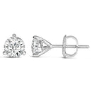 14K White Gold 2.0 Cttw 3-Prong Martini Set Brilliant Round-Cut Solitaire Lab Grown Diamond Screwback Stud Earrings (F-G Color, VS1-VS2 Clarity)