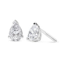 14K White Gold 1/2 Cttw Pear Shape Solitaire Lab Grown Diamond Stud Earrings (F-G Color, VS2-SI1 Clarity)