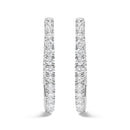 14K White Gold 5.00 Cttw Lab Grown Diamond Inside Out Hoop Earrings (F-G Color, VS1-VS2 Clarity)
