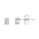 14K White Gold 1/4 Ctw Oval Lab-Grown Diamond Solitaire Stud Earrings