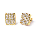 14K Yellow Gold 1/2 Cttw Diamond Square Shaped Composite Cluster Stud  Earrings (I-J Color, I1-I2 Clarity)