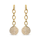 14K Yellow Gold 1.0 Cttw Diamond Chain Cluster Dangle Chain Earrings (I-J Color, I1-I2 Clarity)