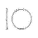 14K White Gold 1 3/4 Cttw Lab Grown Diamond Inside Out Hoop Earrings (G-H Color, VS2-SI1 Clarity)