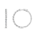 14K White Gold 5.00 Cttw Lab Grown Diamond Inside-Out Hoop Earring