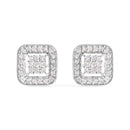 10K White Gold 5/8 Cttw Diamond Square Shaped Composite Stud Earrings (I-J Color, I1-I2 Clarity)