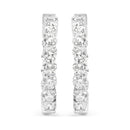 14K White Gold 5.00 Cttw Lab-Grown Diamond Inside Out Hoop Earrings