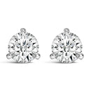 14K White Gold 2.0 Cttw 3-Prong Martini Set Brilliant Round-Cut Solitaire Lab Grown Diamond Screwback Stud Earrings (F-G Color, VS1-VS2 Clarity)
