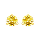 14K White Gold 3-Prong Martini Set 1.0 Cttw Yellow Lab Grown Diamond Solitaire Stud Earrings