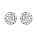 14K White Gold 3/4 Cttw Lab-Grown Diamond Floating Halo Stud Earring (F-G Color, VS1-VS2 Clarity)