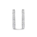 14K White Gold 2.00 Cttw Princess Diamond Inside Out Hoop Earrings
