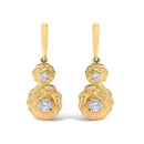 14K Yellow Gold Plated Sterling Silver 1/2 Cttw Lab Grown Diamond Matte Finish Drop Earrings