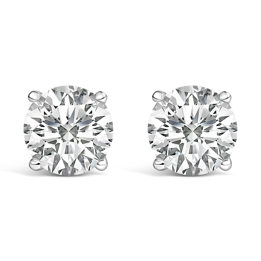 14K White Gold 1.00 Cttw Lab Grown Diamond Solitaire Stud Earrings