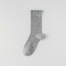 Womens Socks Solid Color Mid-calf Length Summer Thin Style Pure Cotton