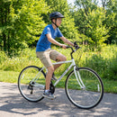 700C Hybrid Bike for Adult with 18-Speed Shimano Drivetrain and Phone Holder