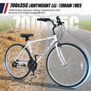 700C Hybrid Bike for Adult with 18-Speed Shimano Drivetrain and Phone Holder