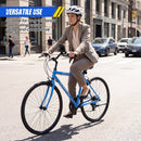 700C Hybrid Bike for Adult with 18-Speed Shimano Drivetrain and Phone Holder