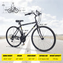 700C Hybrid Bike for Adult with 18-Speed Shimano Drivetrain and Phone Holder
