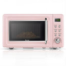 700W Retro Countertop Microwave Oven with 5 Micro Power and Auto Cooking Function