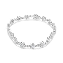 14K White Gold 1 1/5 Cttw Round Diamond Flower Blossom Link Bracelet (H-I Color, SI1-SI2 Clarity) - Size 7"