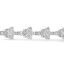 14K White Gold 1 1/5 Cttw Round Diamond Flower Blossom Link Bracelet (H-I Color, SI1-SI2 Clarity) - Size 7"