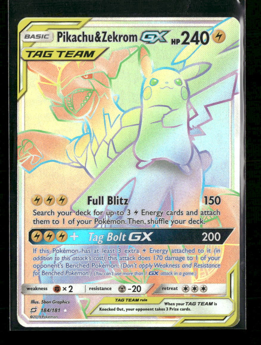 SM - Team Up Pikachu & Zekrom GX (Secret) #184/181