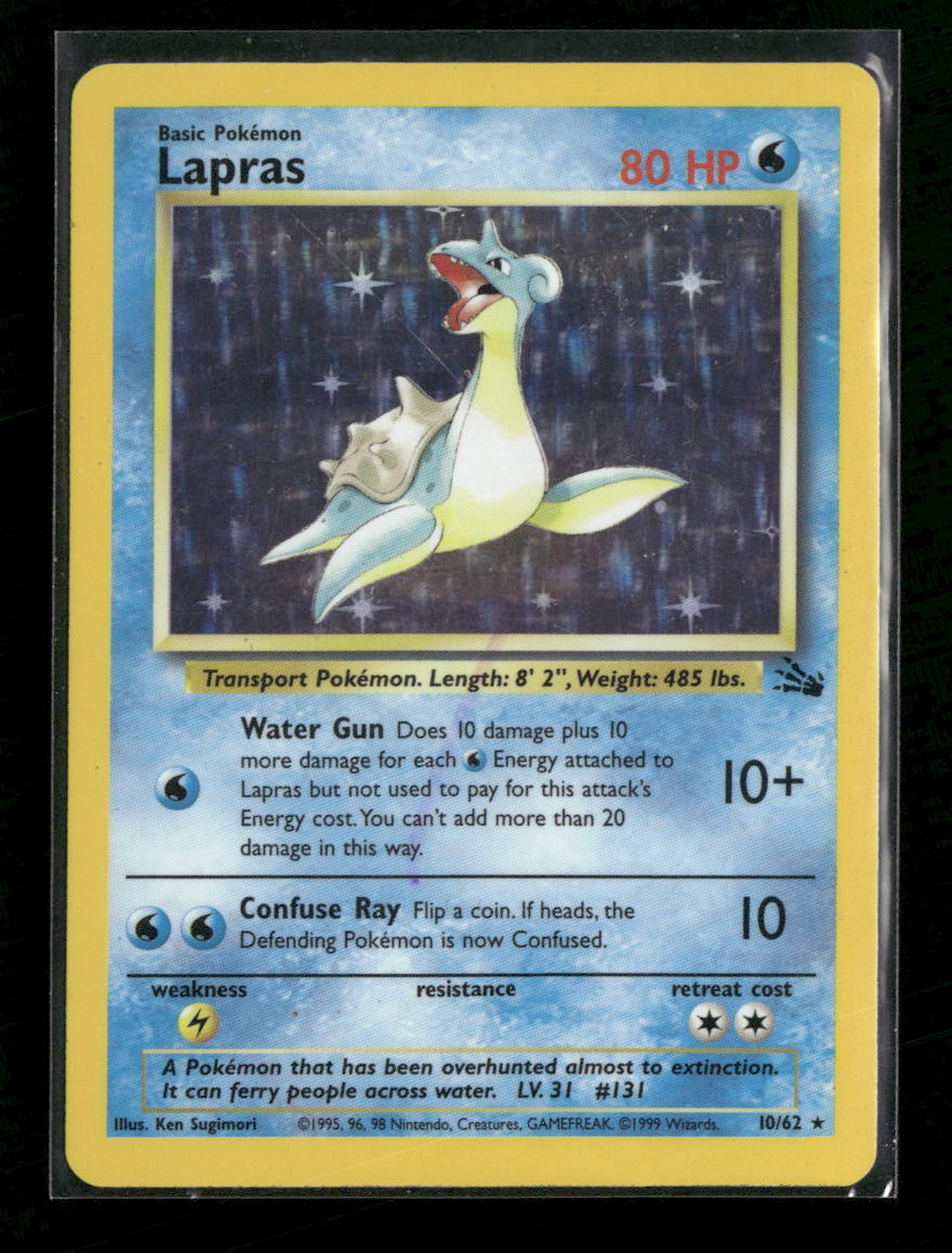 Fossil Lapras (10) Unlimited #10/62 *Damaged*